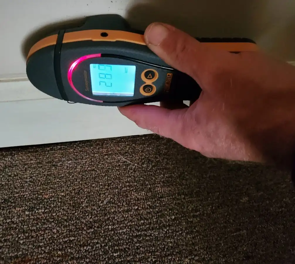 Moisture detection at baseboard during Mold Inspection & Testing in Stillwater